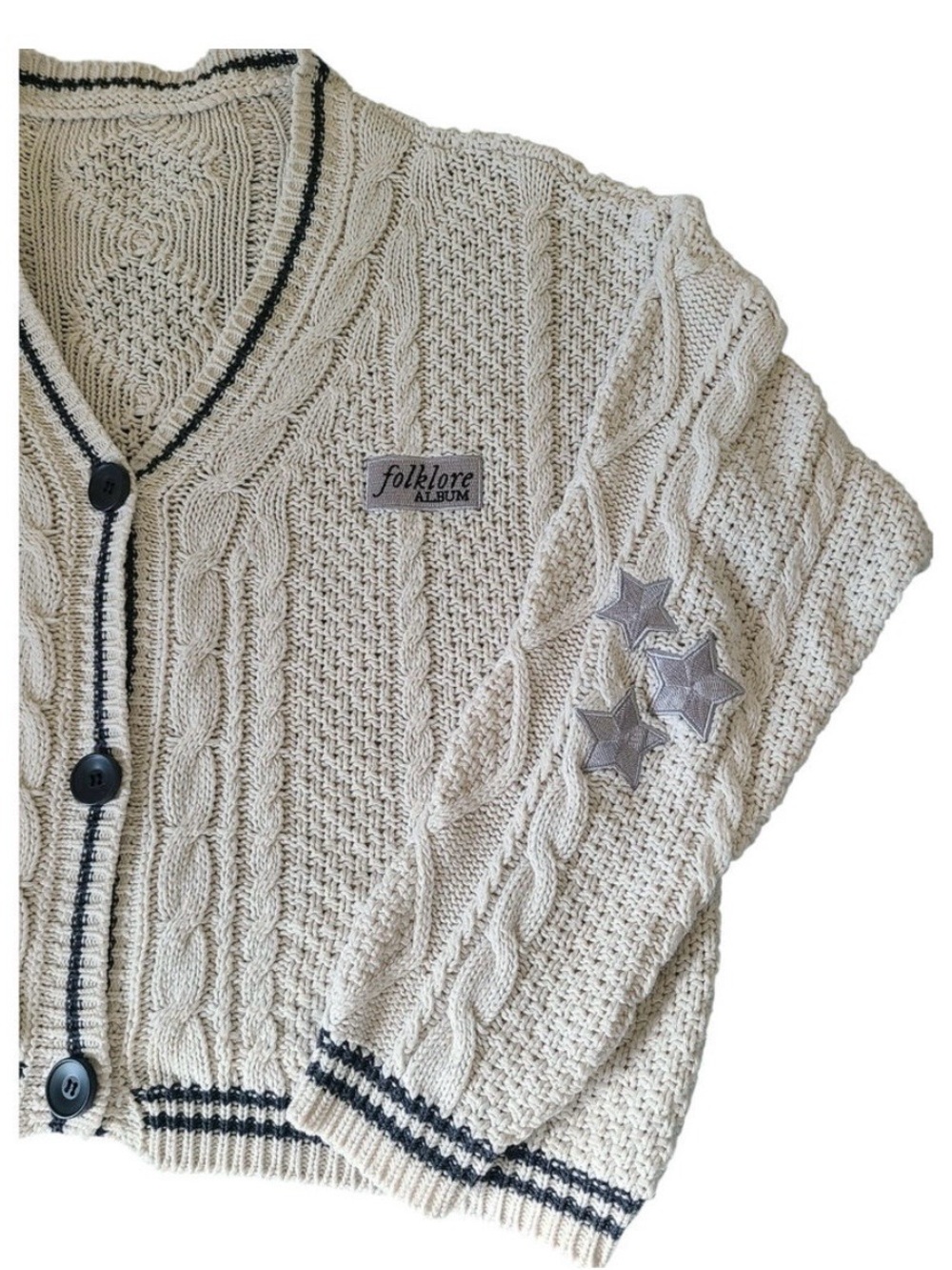 Taylor Swift Cream Cable Knit Sweater - Picture 3 of 8